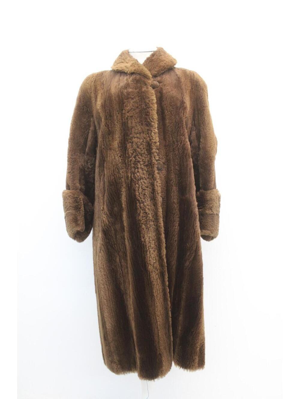 EXCELLENT BROWN SHEARED RACCOON FUR COAT JACKET WOMEN WOMAN SZ 6-8 SMALL/MEDIUM